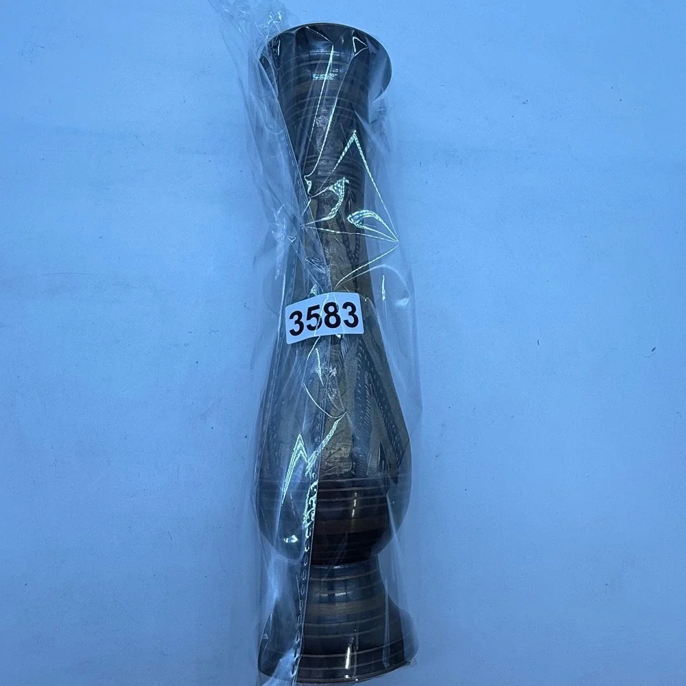 VTG Hand Etched‎ Brass Bud Vase Indian Floral Design Bronze Gold